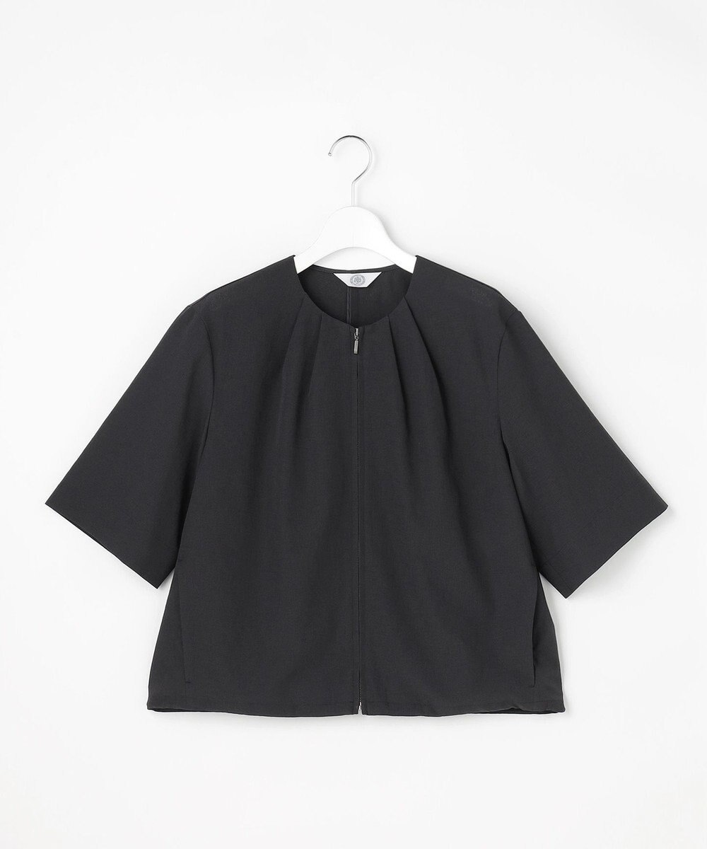 J.PRESS LADIES S 【季節の変わり目に】アキハ BREEZE COOL ノーカラー ブルゾン 