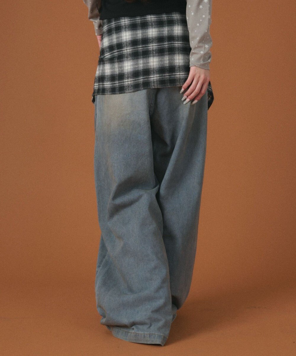 WEGO ウエストクロスワイドデニム 