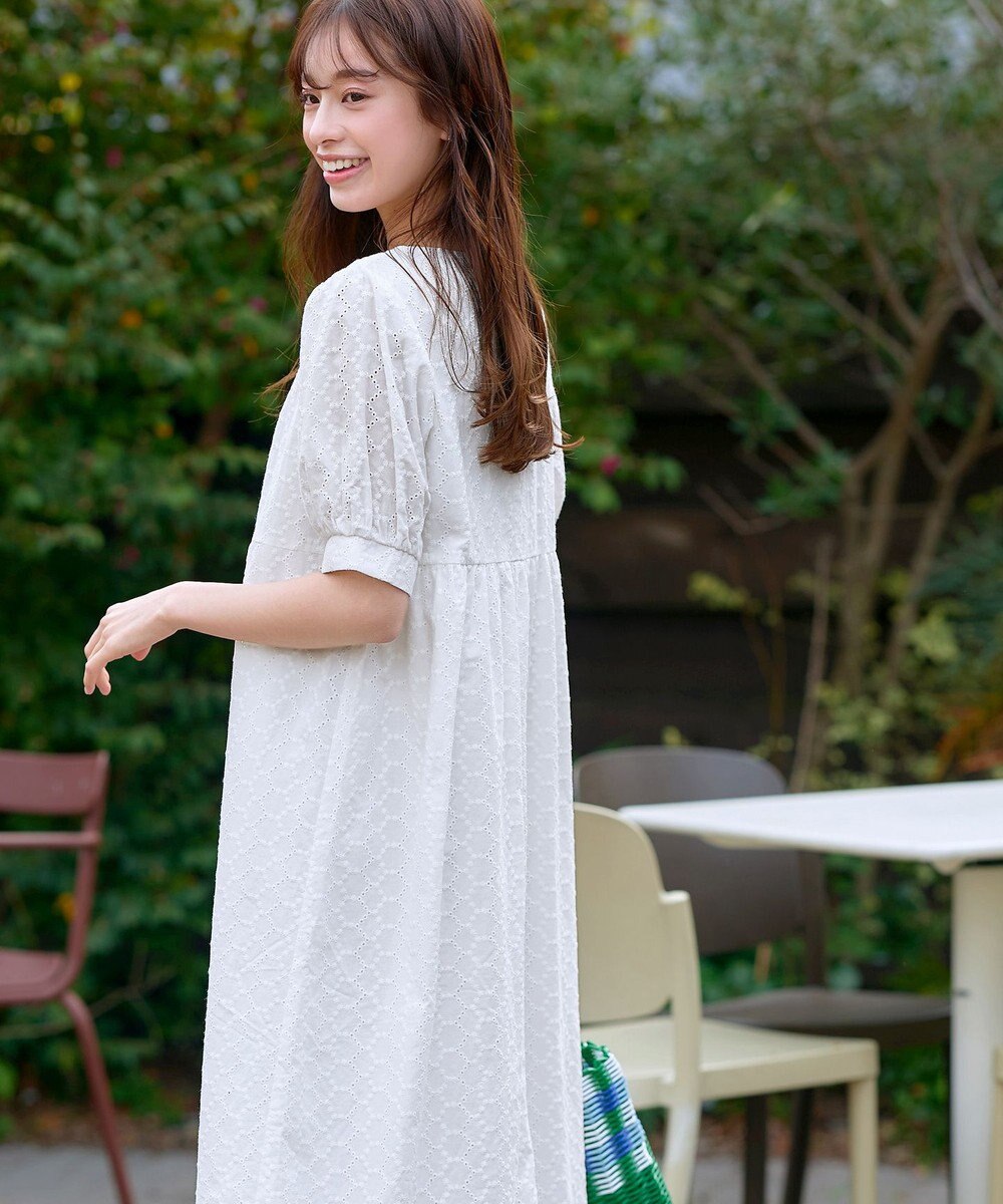 Tiaclasse L 【洗える】パンチングレースAラインワンピース 