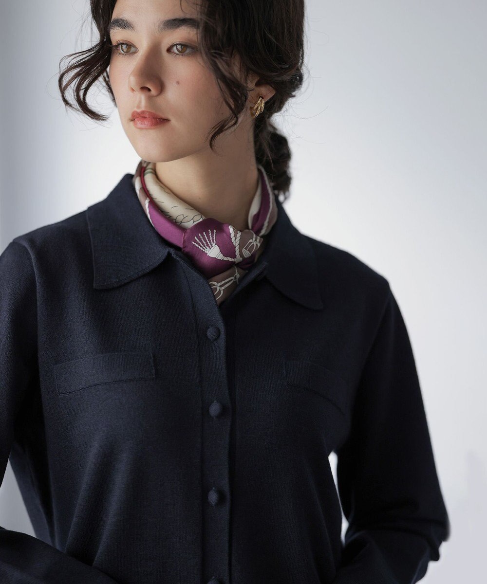 組曲 ニット襟トロンプルイユ ワンピース 