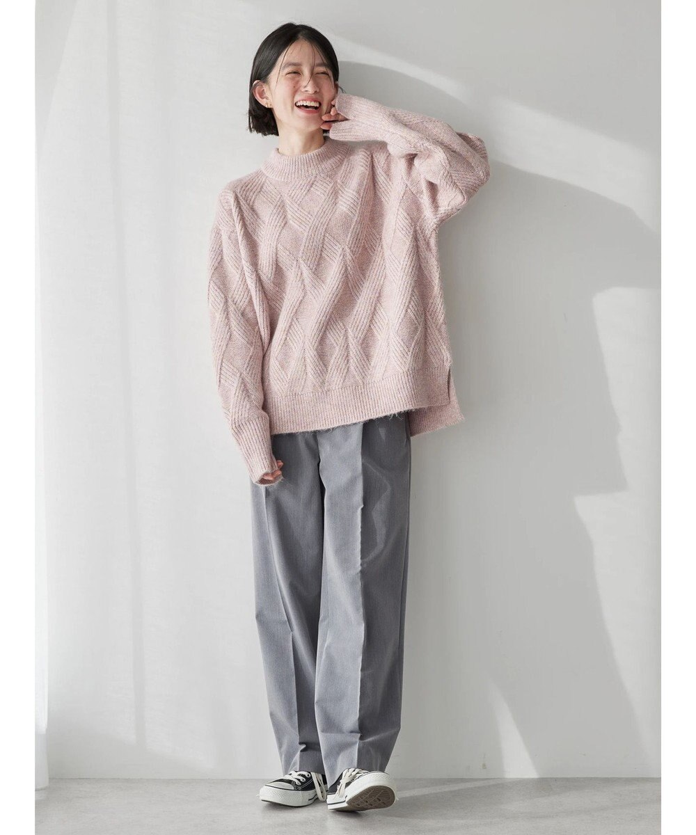 AMERICAN HOLIC Ｍｉｘヤーンモックネックケーブルニットプルオーバー 