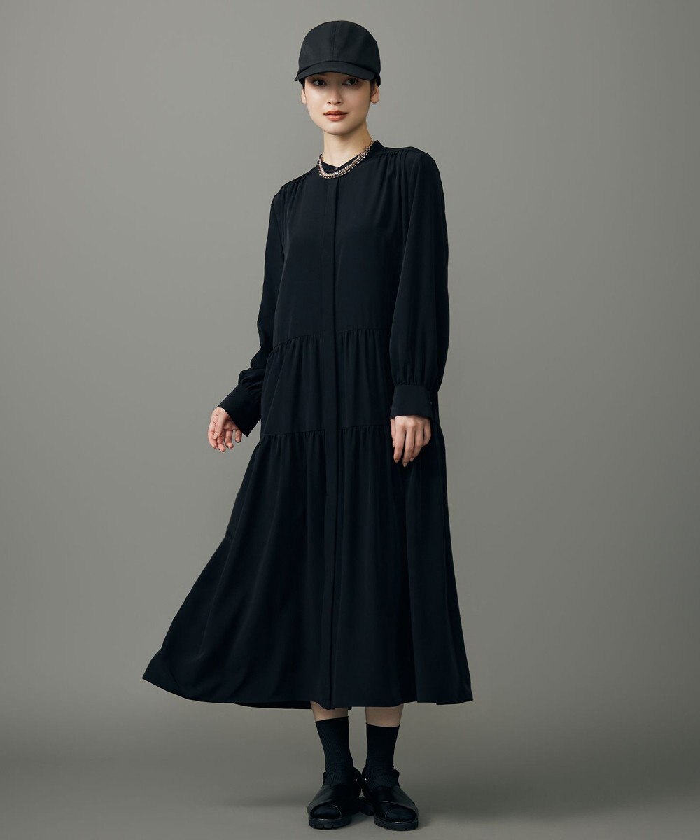 自由区 L シルキータッチティアード ドレス 