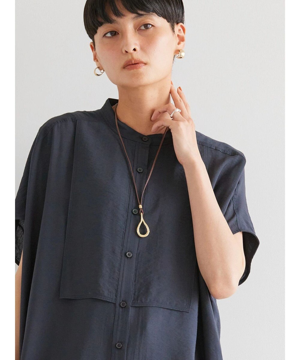 AMERICAN HOLIC ブザムフレンチスリーブバックオープンチュニック 