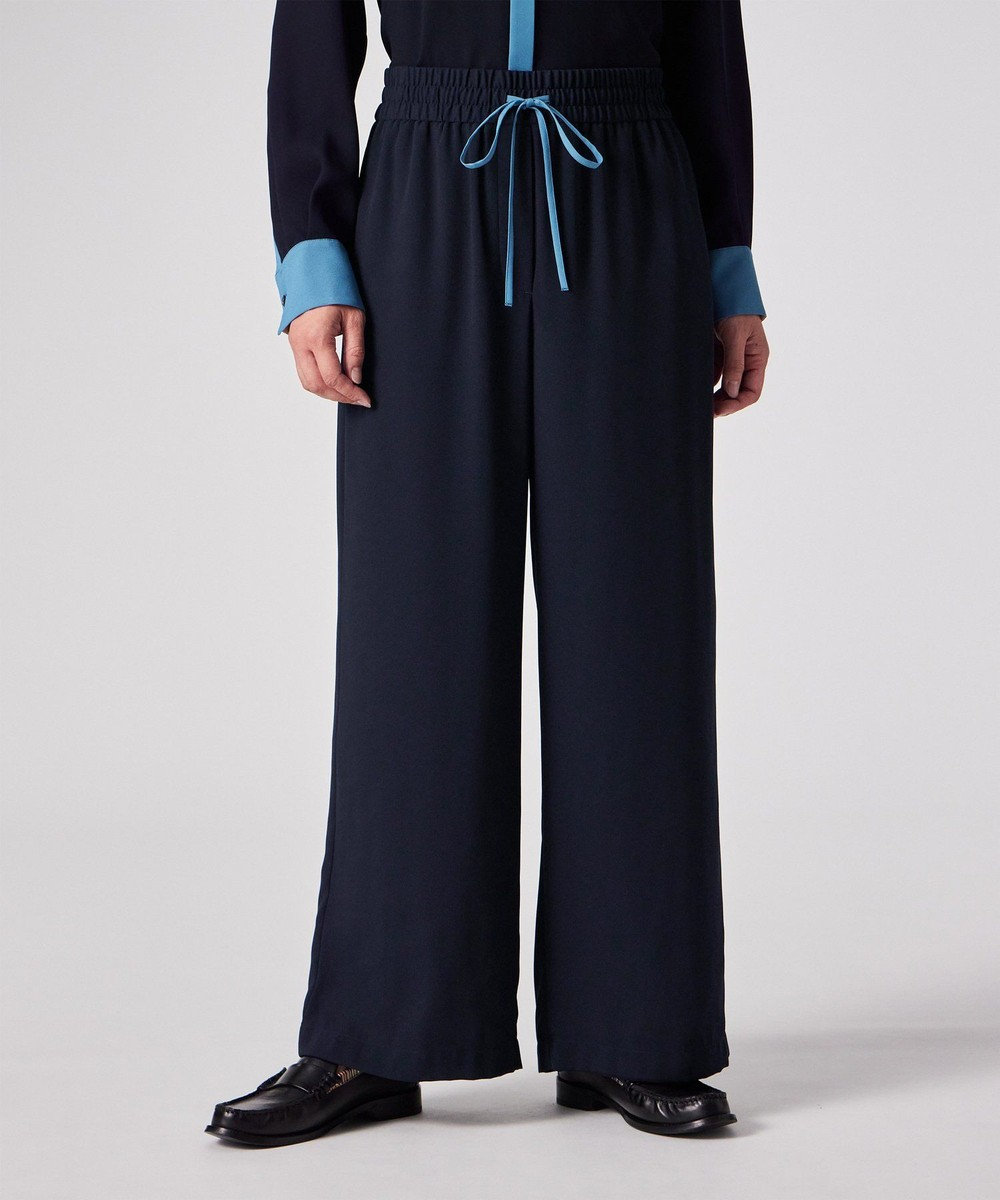 Paul Smith バックサテン ジョーゼット ワイドパンツ 