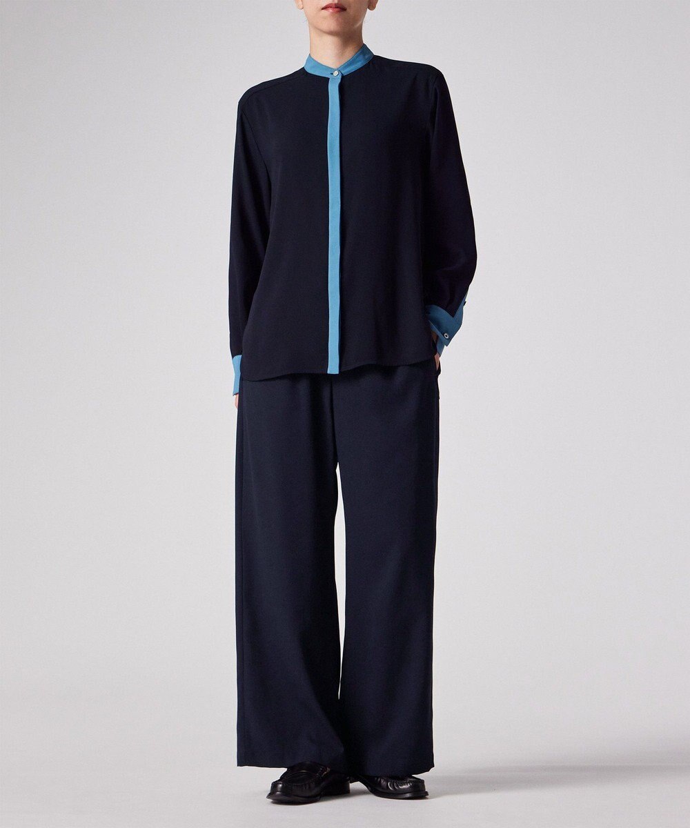 Paul Smith バックサテン ジョーゼット ワイドパンツ 