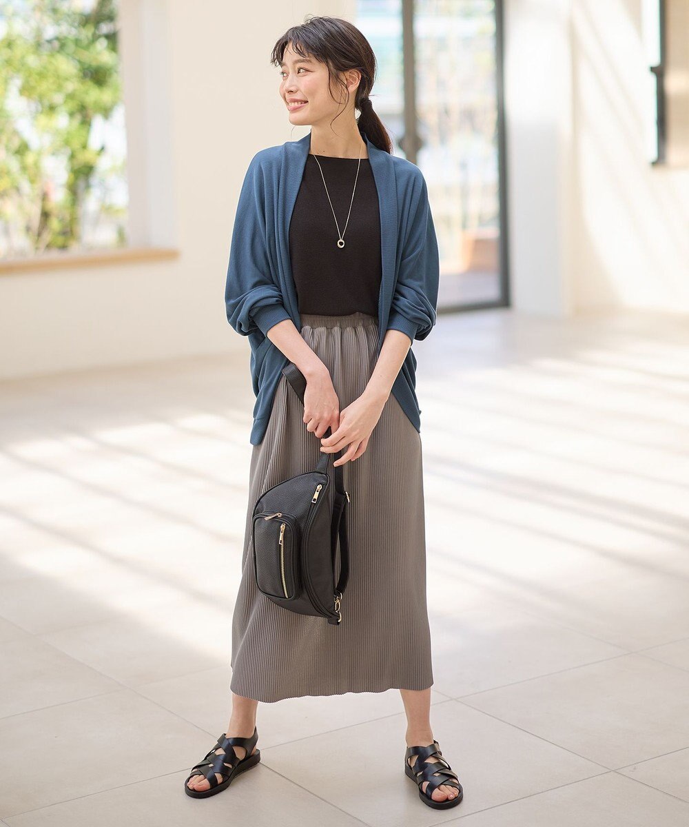 ANY 【洗濯機可】プリーツジャージタイトスカート 