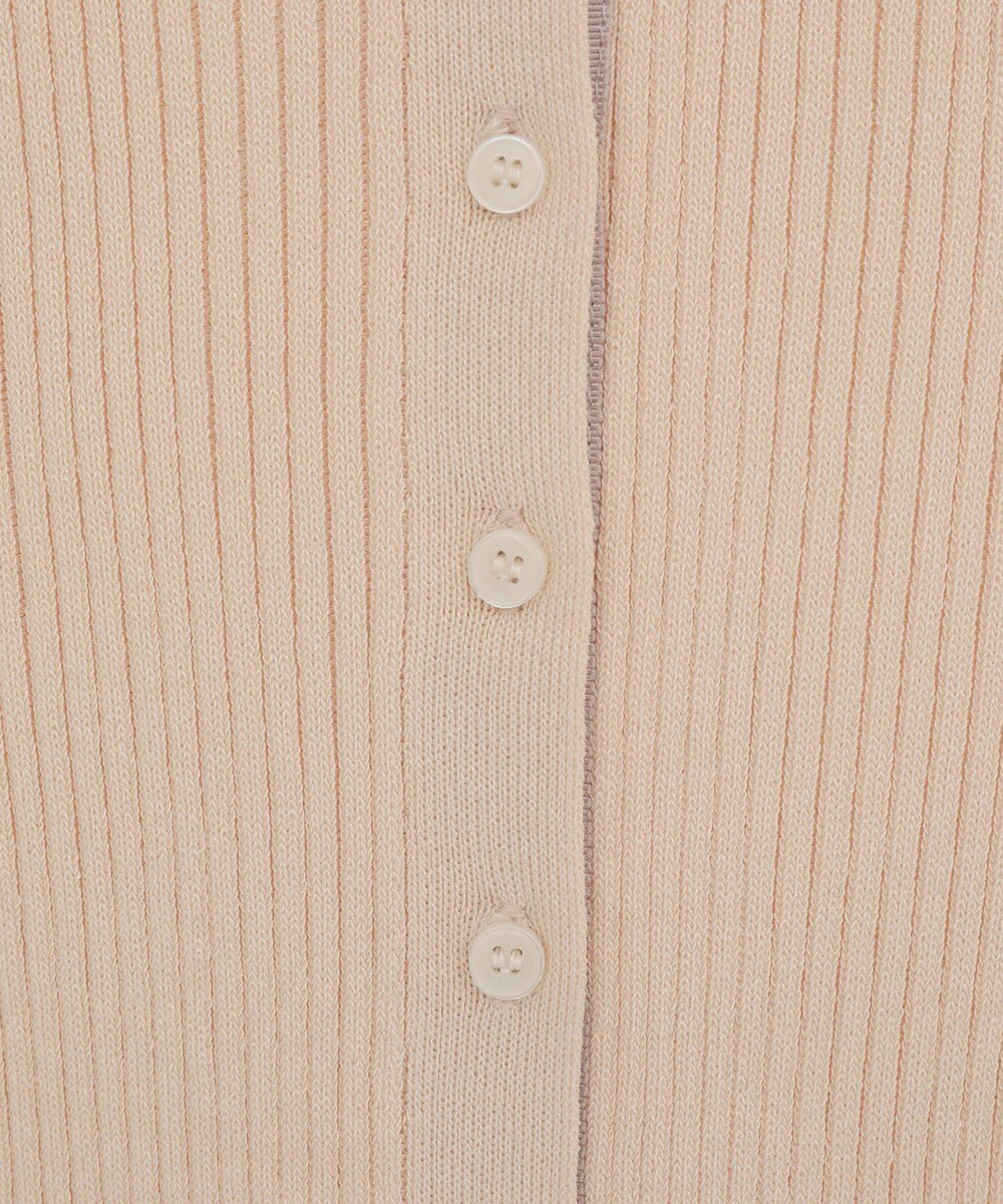 earth music&ecology バイカラートリムロングニットカーディガン 