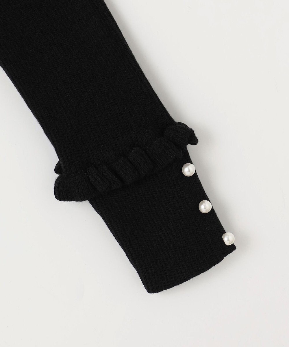 Feroux パールボタン リブタートル ニット 