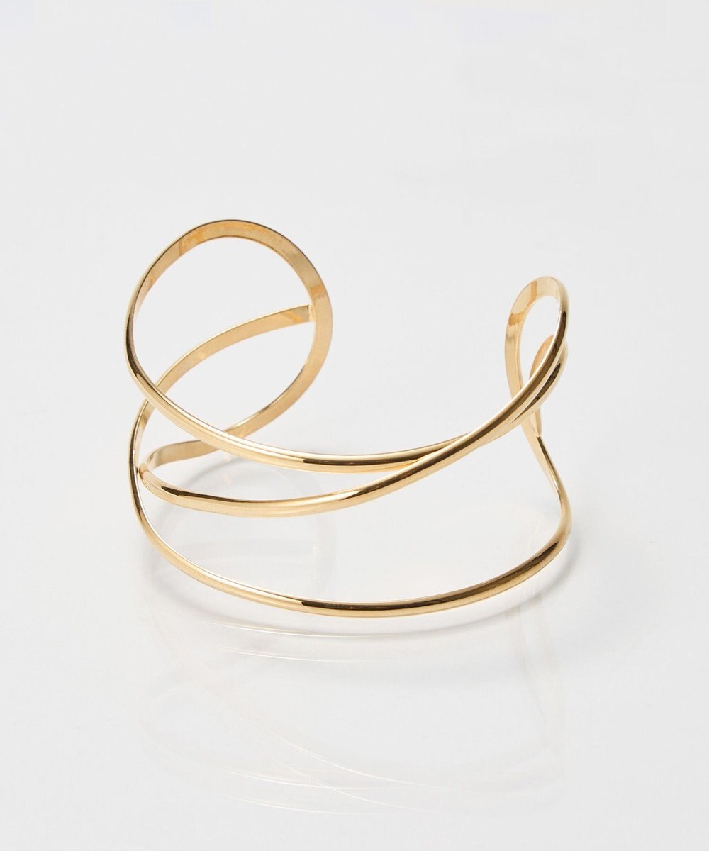 Phoebe ニュアンスラインワイドカフバングル ゴールド 