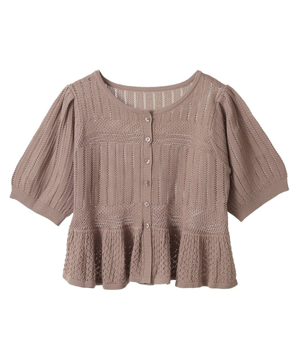 earth music&ecology ＳＥＴ２点レース編みペプラムカーデ＋スカート 