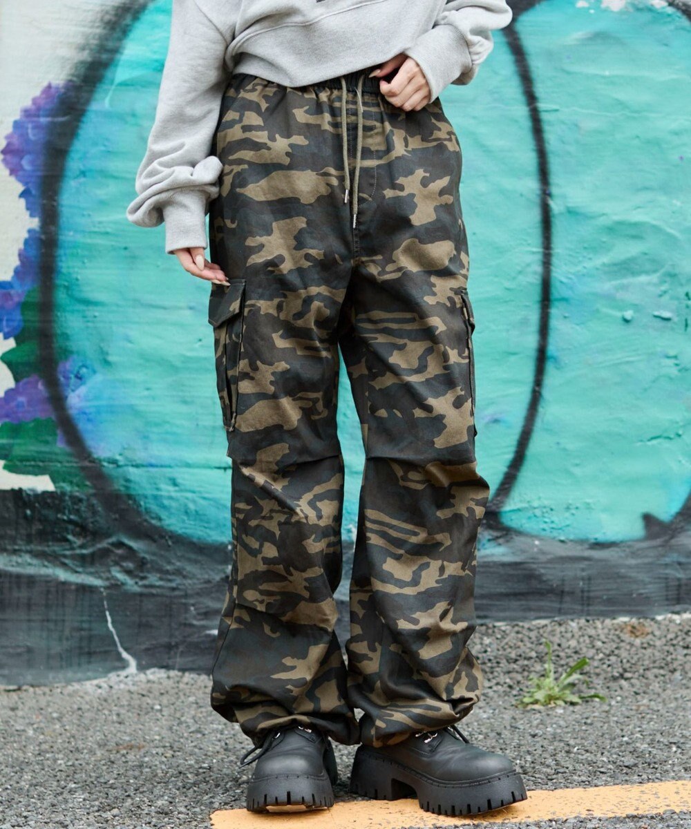 WEGO 【ウエストゴム/XSSMサイズ展開】ツイルイージーカーゴパンツ 