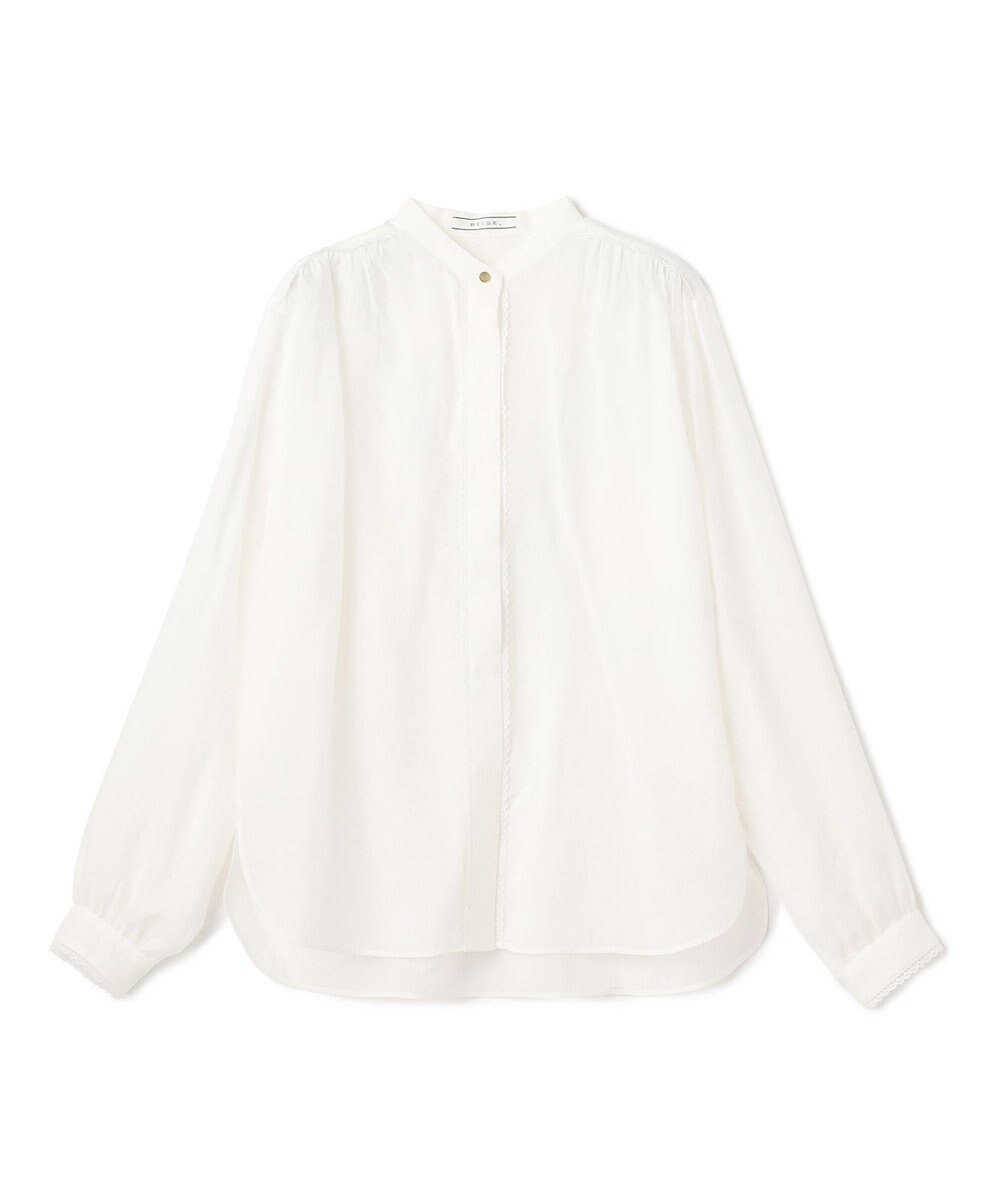 BEIGE， PAULINE / リネンヴィスコースレースブラウス 