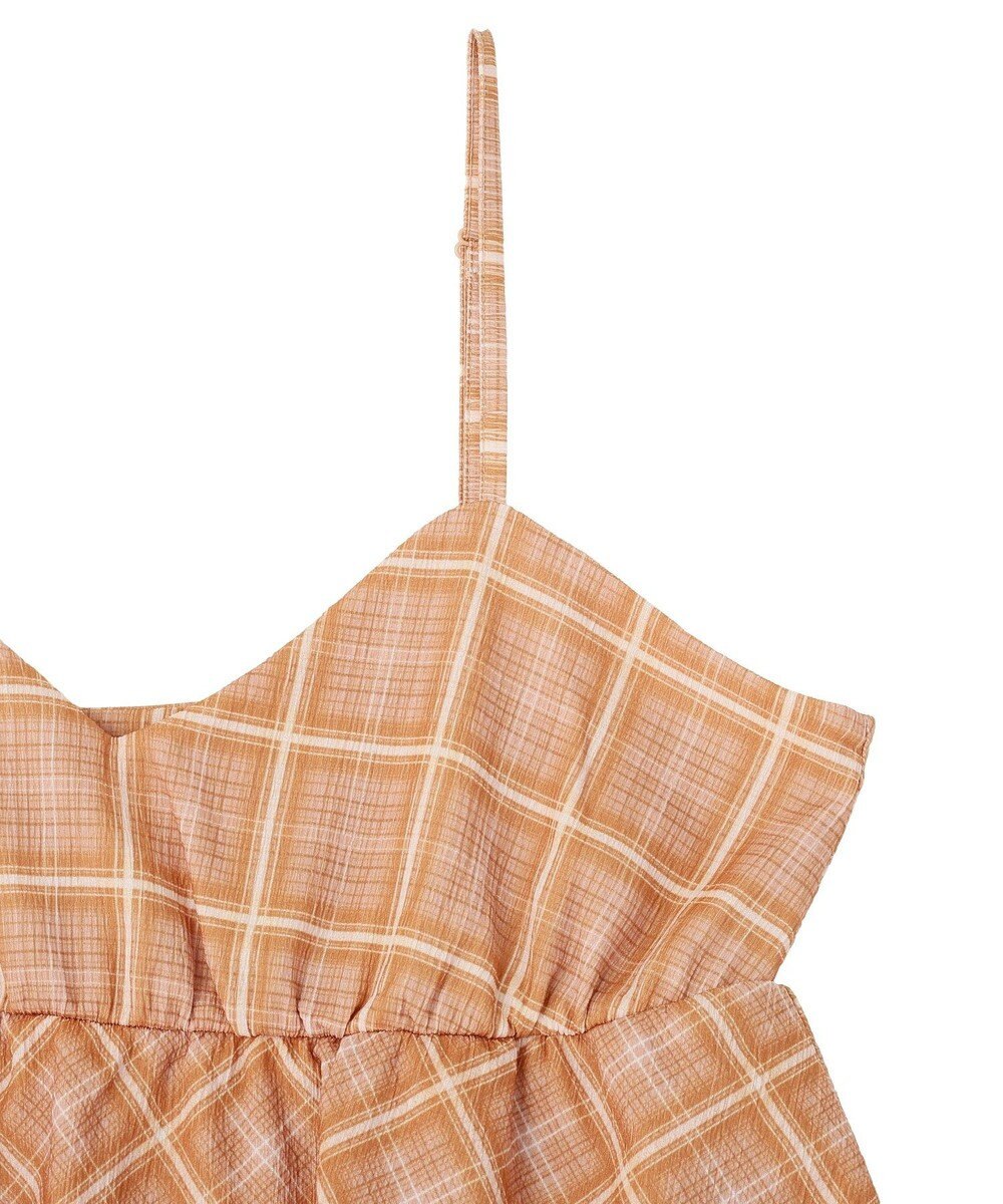 Green Parks ペプラムチェックキャミワンピース 