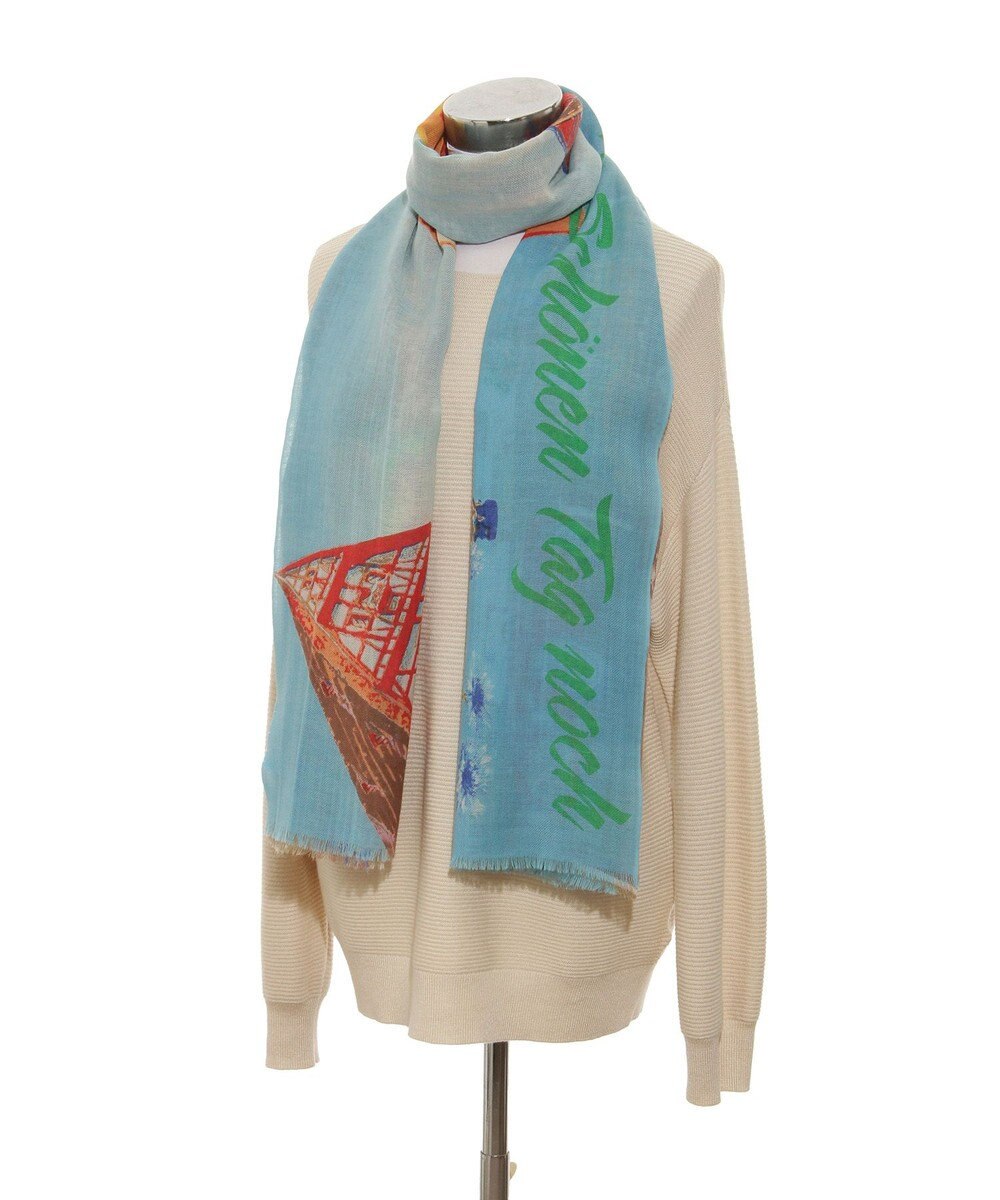 MOONBAT Hanato(ハナト) シルクウールストール ローデンブルクの街／幅60cm 