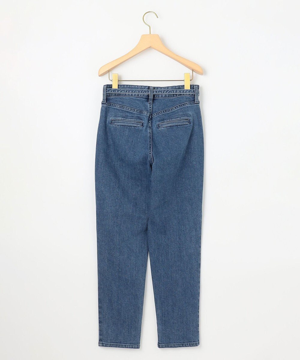 組曲 ライトデニム ベルト付きストレートパンツ 