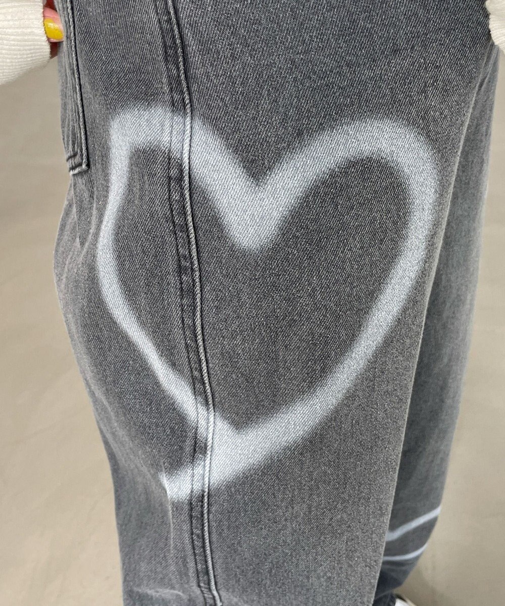 WEGO スプレーペイントストレートデニムパンツ 