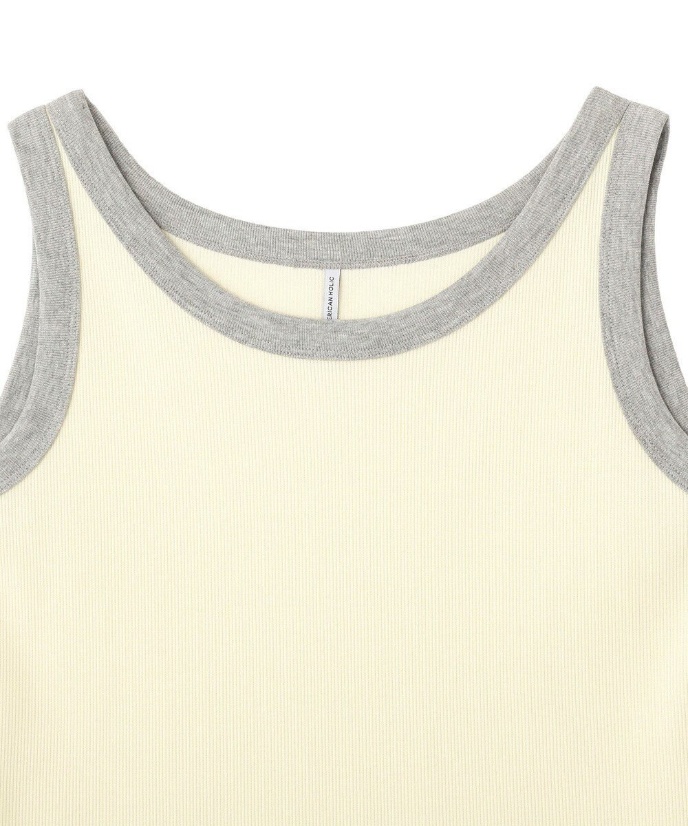 AMERICAN HOLIC バイカラーテレコタンクトップ 