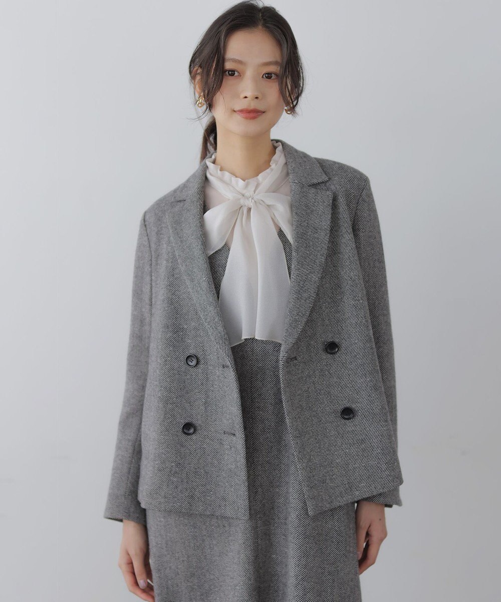 組曲 L 【WEB限定】シャイニーオーガンボウタイ付き ブラウス 