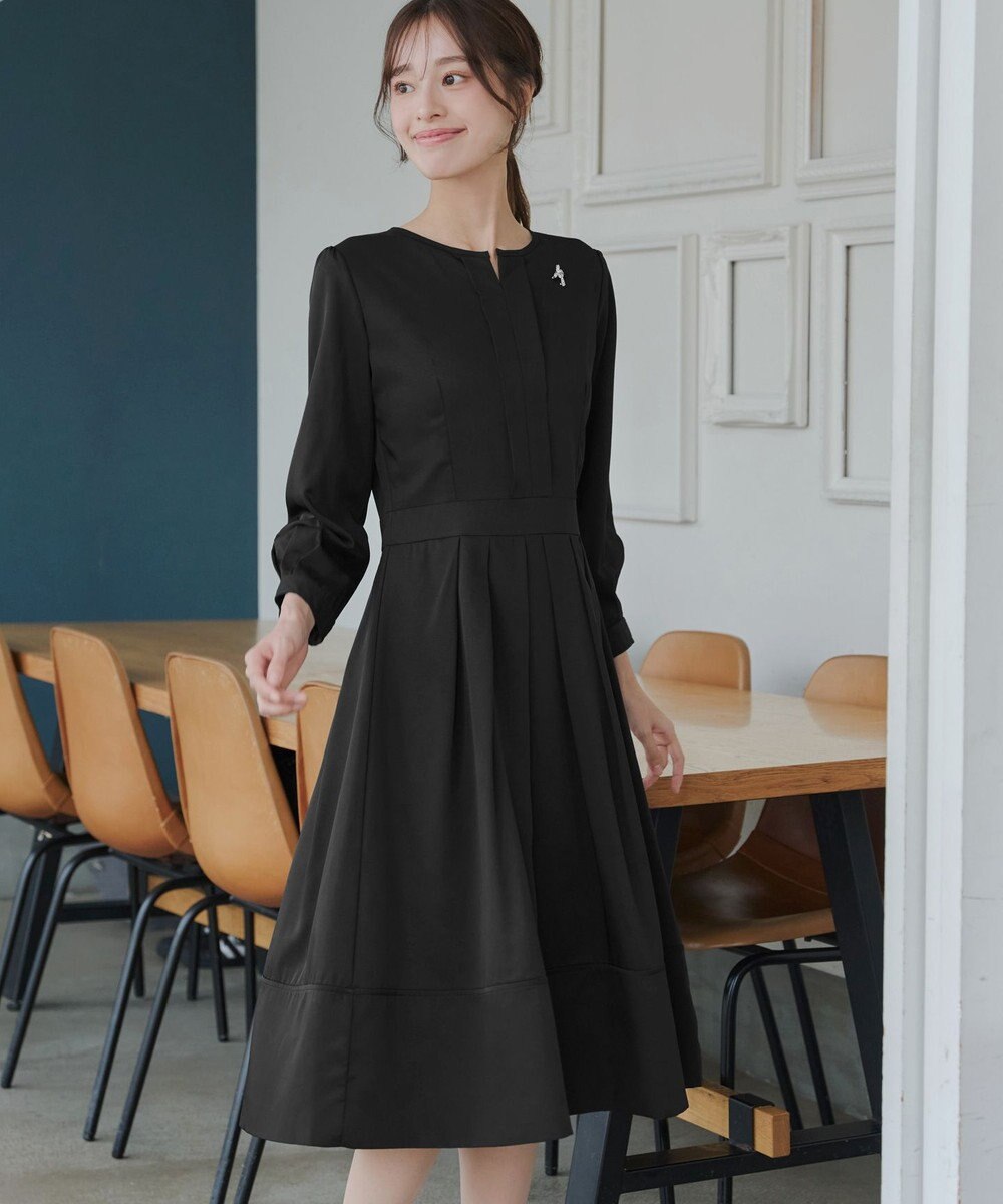 Tiaclasse L 【セレモニー・XSサイズ(5号)追加・新色追加・洗える】キーネックフレアワンピース 