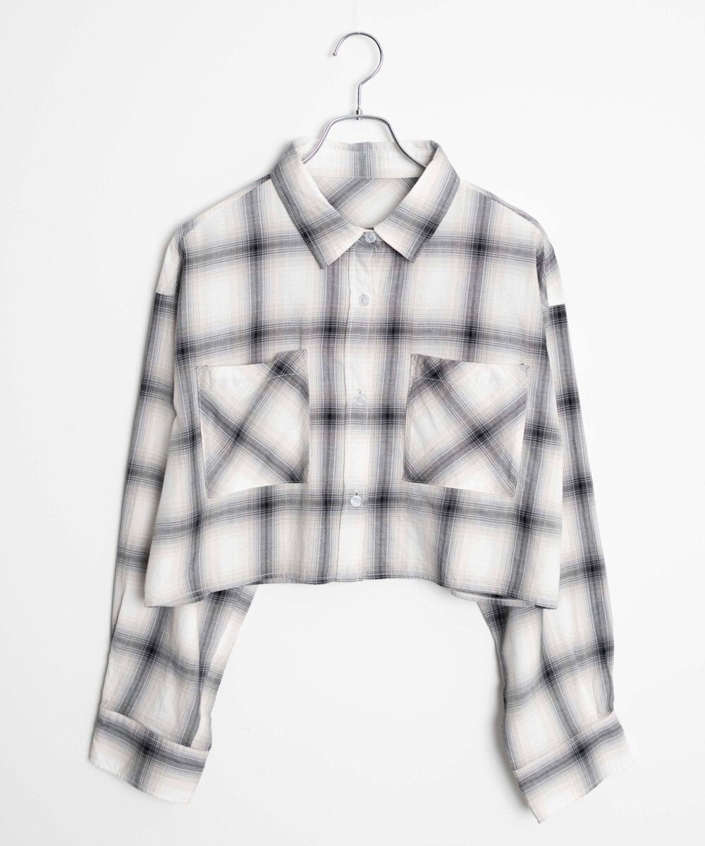 WEGO オンブレチェックショートシャツ 