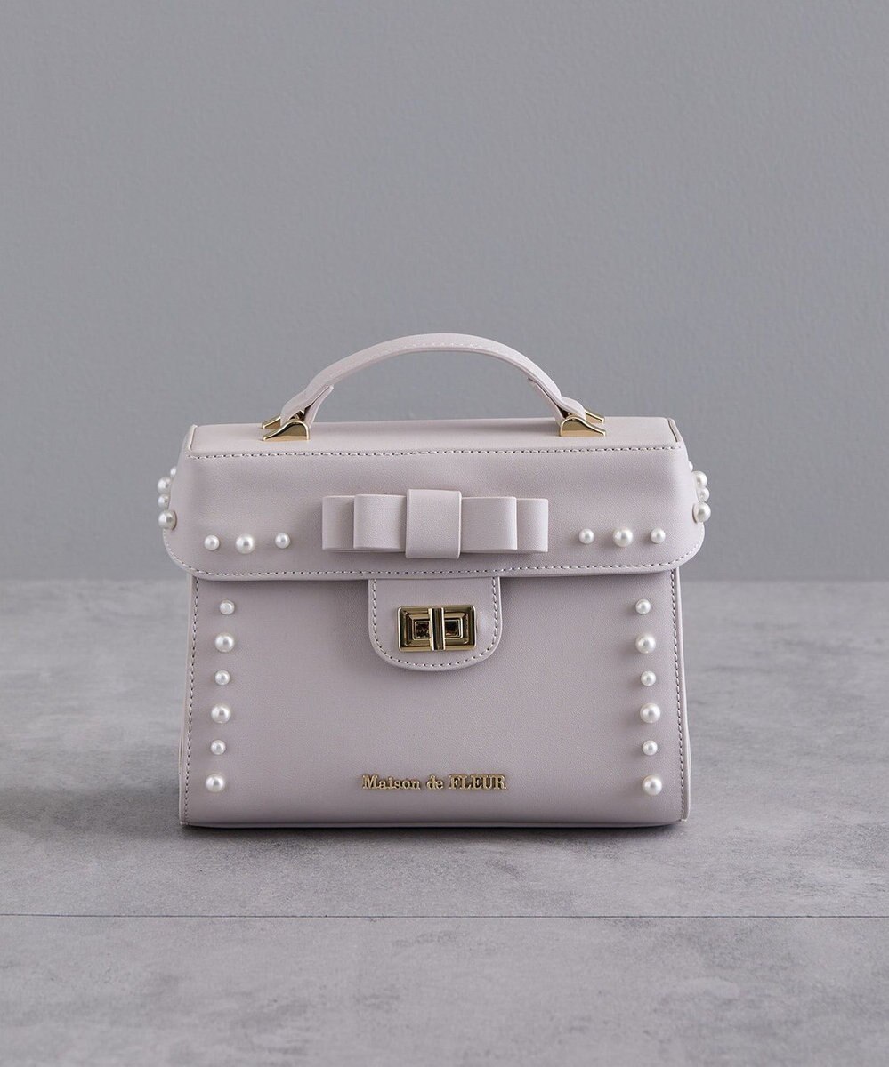 Maison de FLEUR フロントリボントップハンドルバッグ 