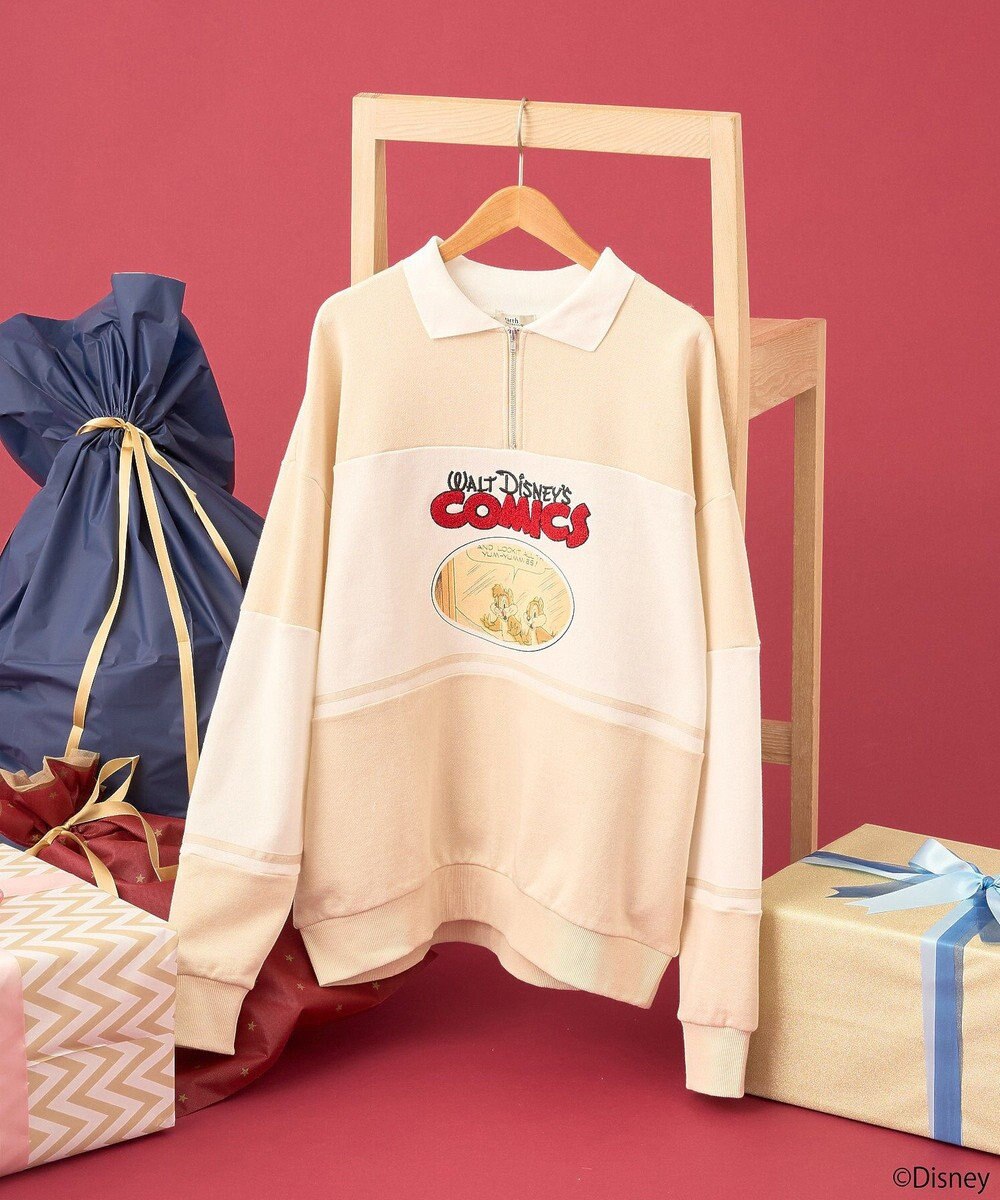 earth music&ecology Ｄｉｓｎｅｙ／レトロコミックハーフｚｉｐスウェット 