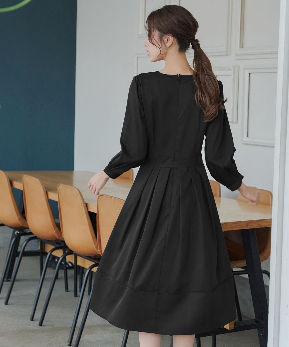 Tiaclasse L 【セレモニー・XSサイズ(5号)追加・新色追加・洗える】キーネックフレアワンピース 