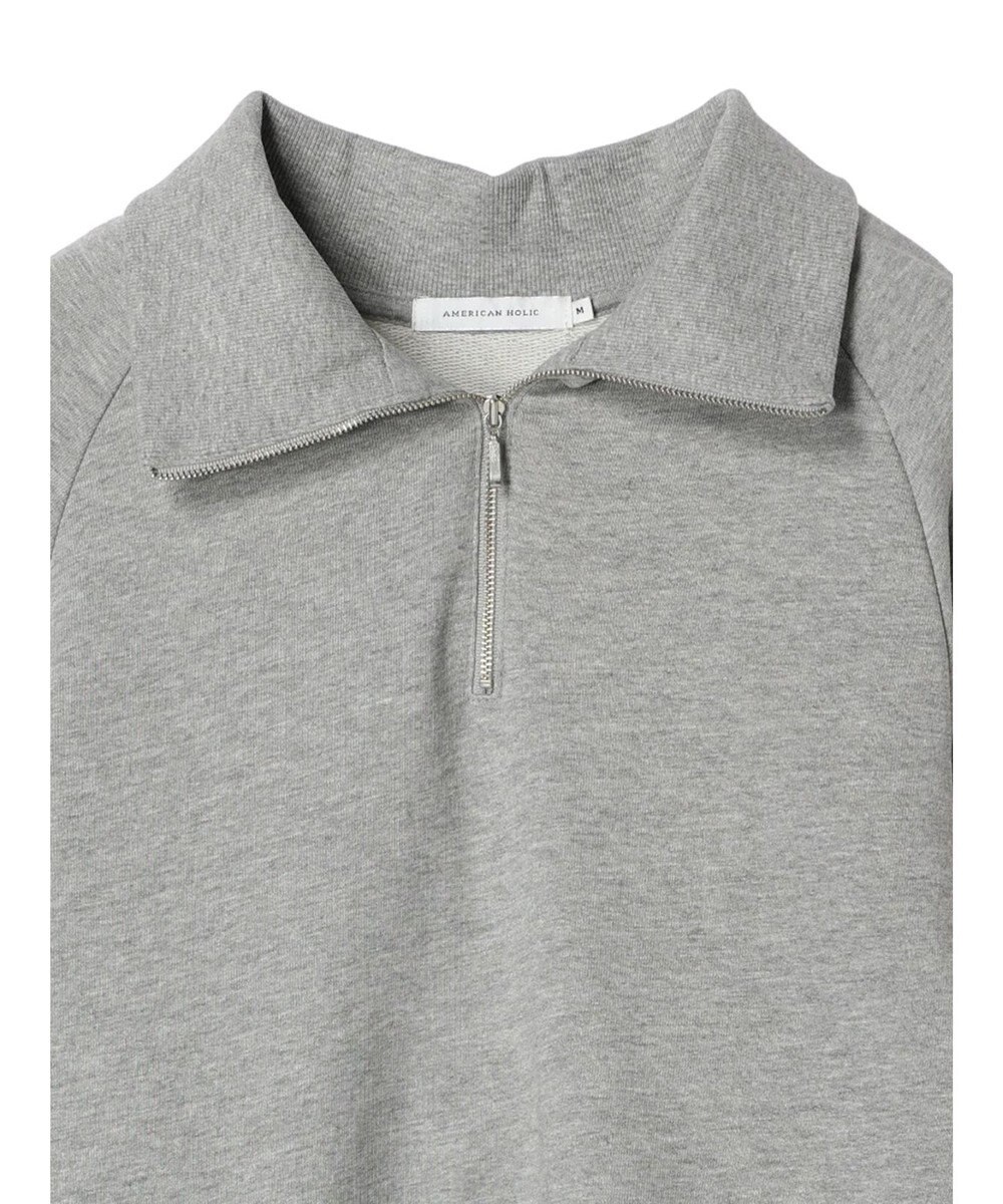AMERICAN HOLIC ハーフＺＩＰ配色切り替え裏毛チュニック 