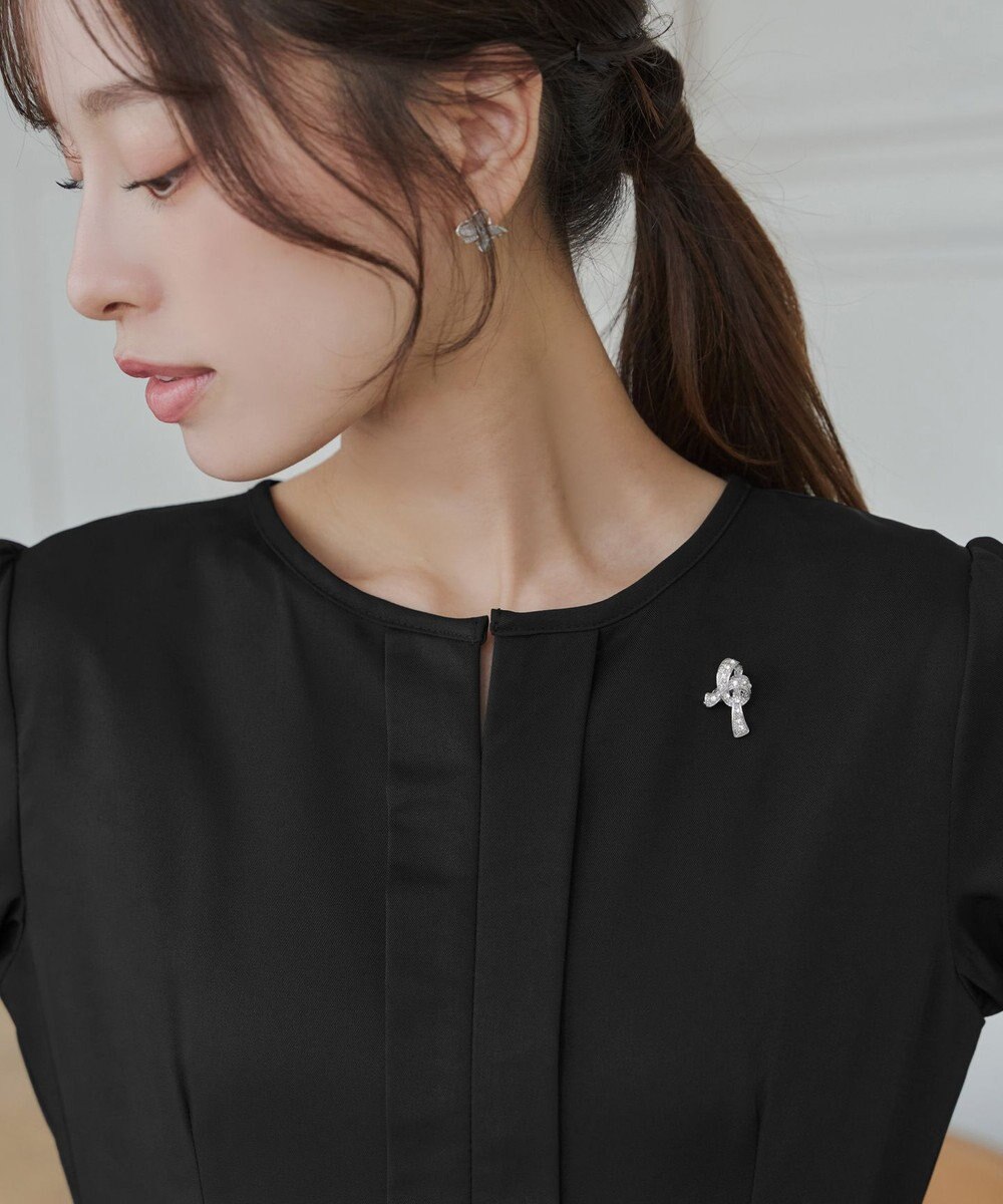 Tiaclasse L 【セレモニー・XSサイズ(5号)追加・新色追加・洗える】キーネックフレアワンピース 