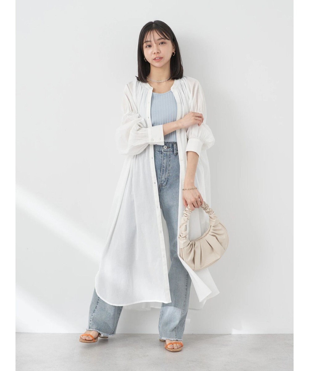 earth music&ecology コットンボイルギャザーワンピース 