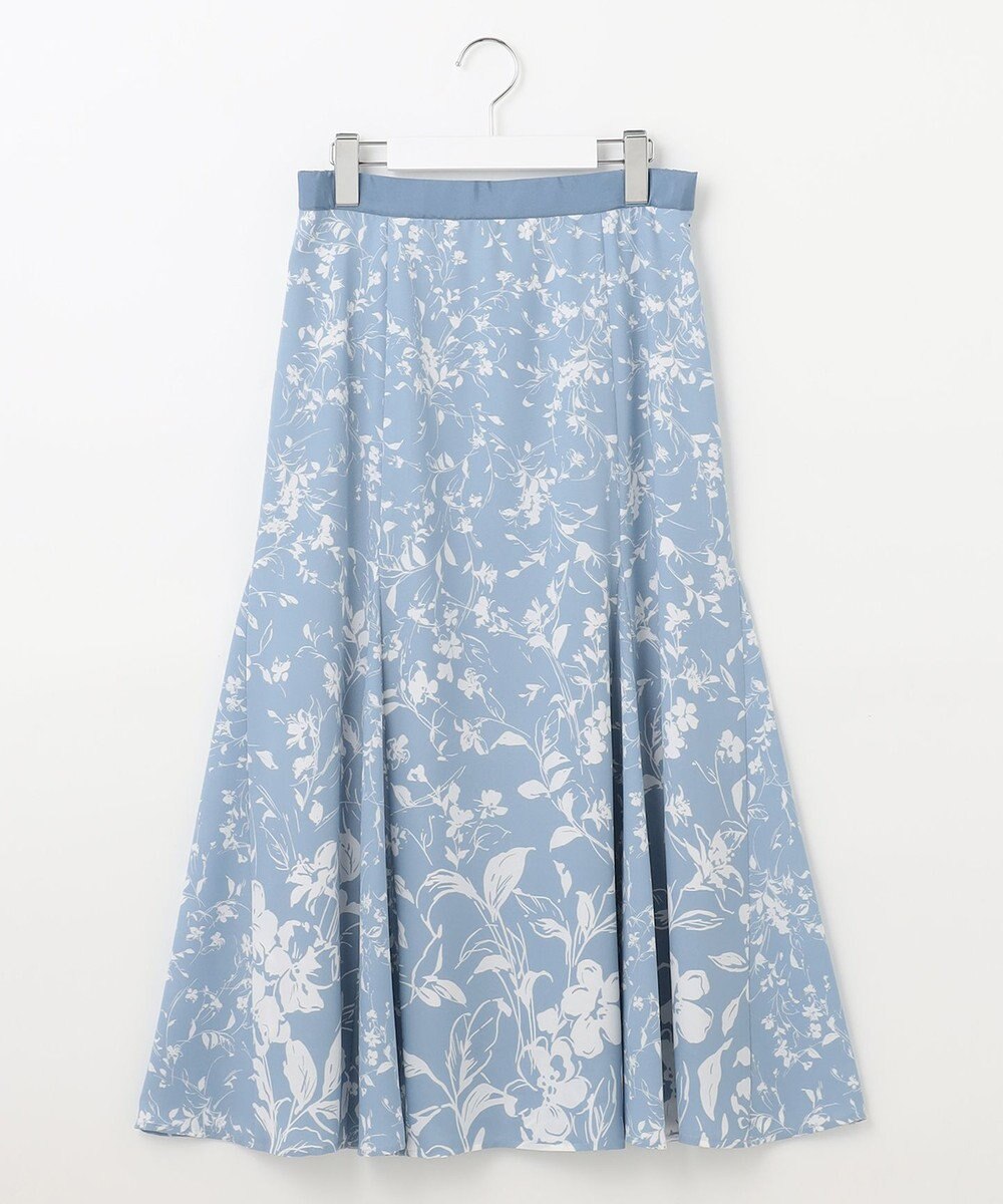 自由区 【XSサイズ～/洗える】グラデーションフラワープリントマーメイドライン スカート 