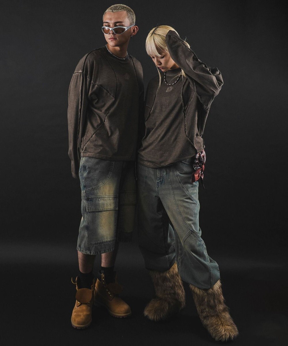 WEGO 【ユニセックス着用ITEM】MA55IVE　コールドダイスウィッチングロゴT（LS） 