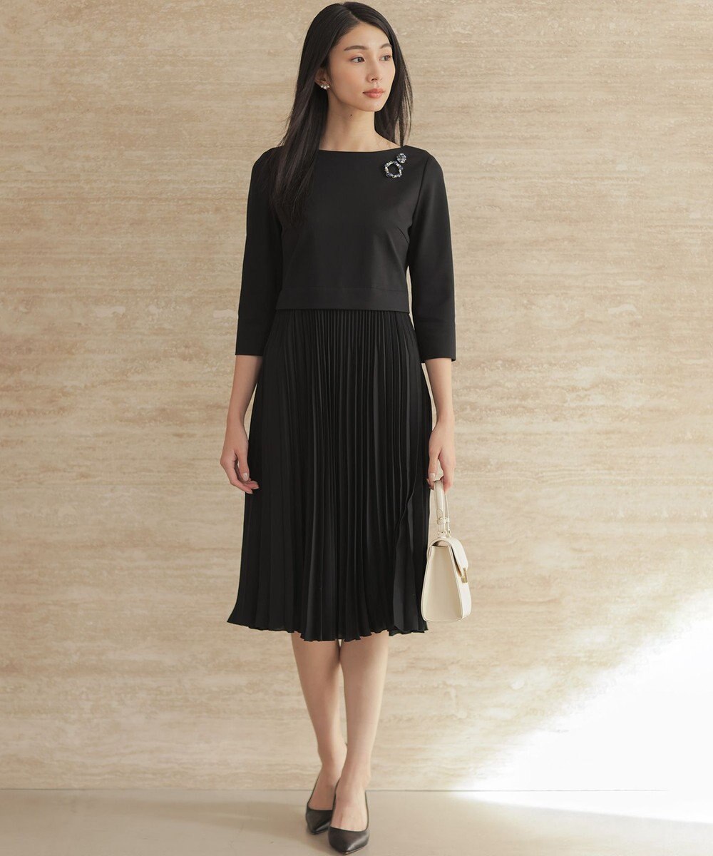 組曲 【KUMIKYOKU NAVY】ジャージーコンビプリーツ ワンピース 