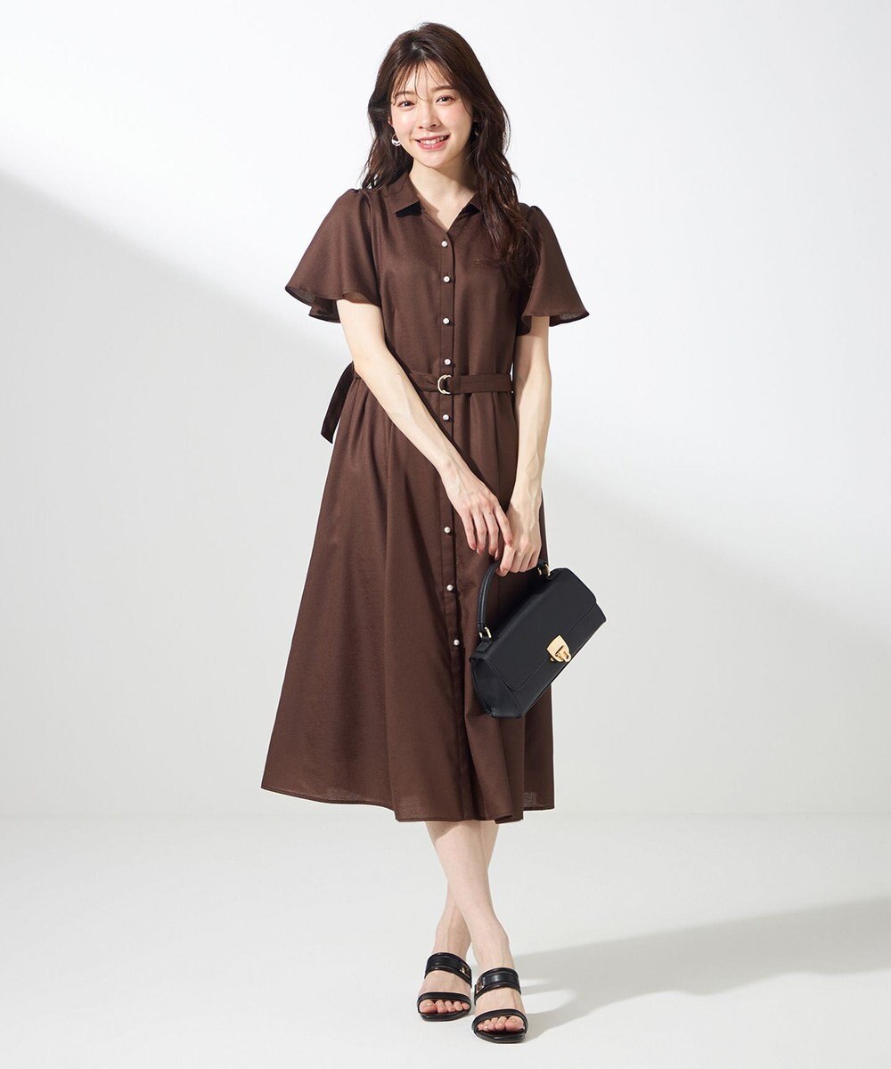 ANY SIS S 【接触冷感・UVカット・速乾】スムージーポリエステル シャツワンピース 