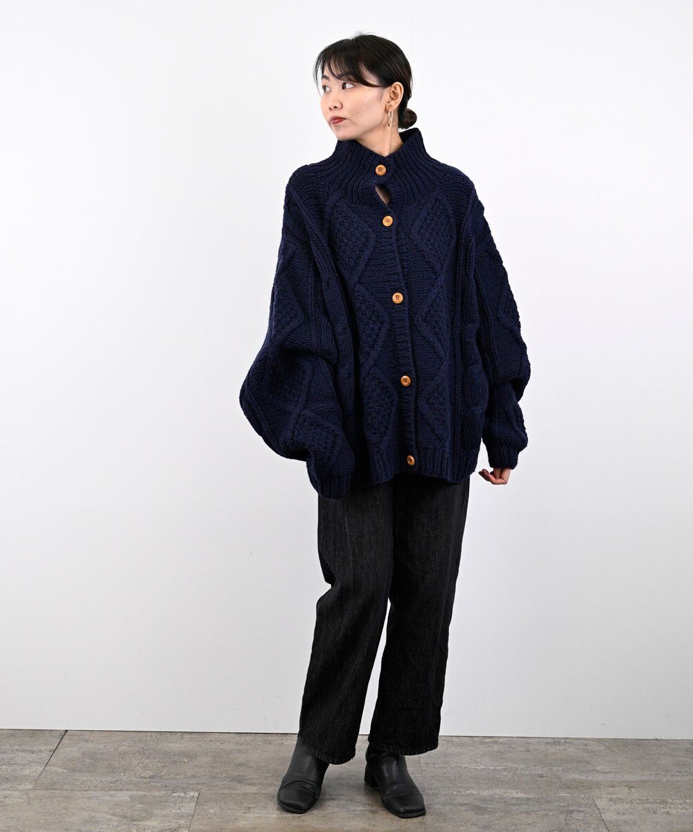 LENO ARAN PULLOVER【UNISEX】アラン柄ニットプルオーバー/カーディガン 