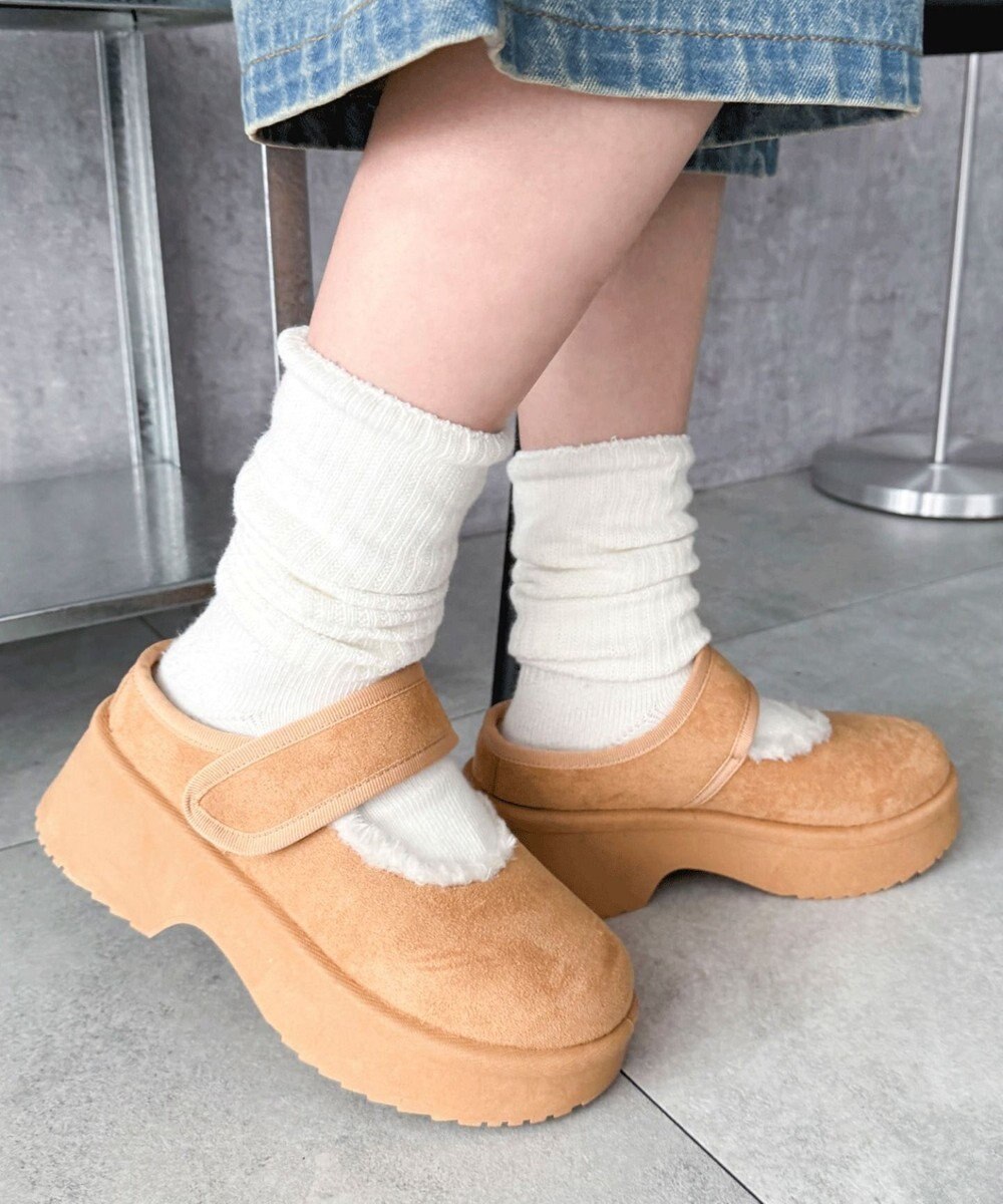 WEGO ムートンタッチメリージェーンシューズ 