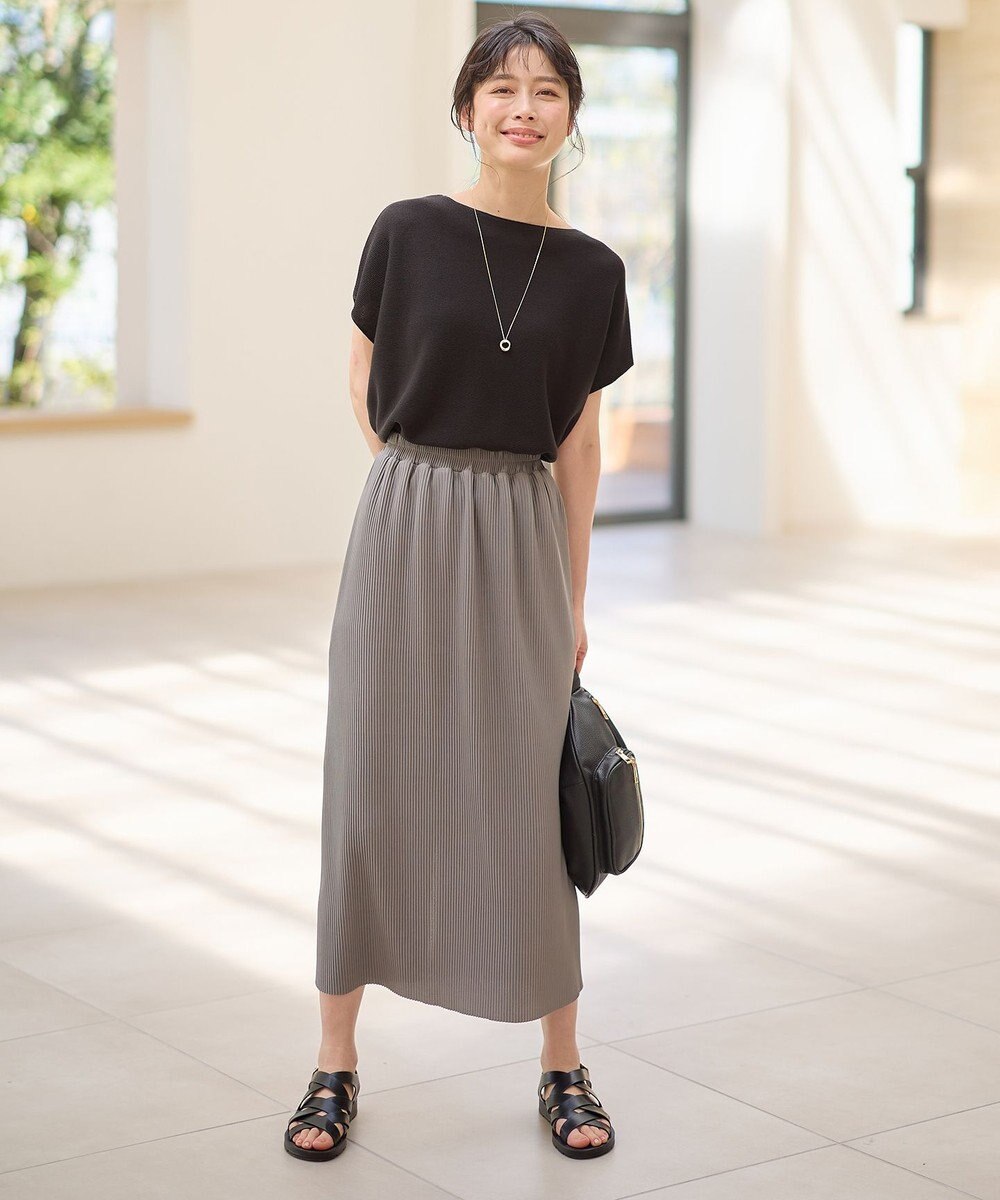 ANY 【洗濯機可】プリーツジャージタイトスカート 