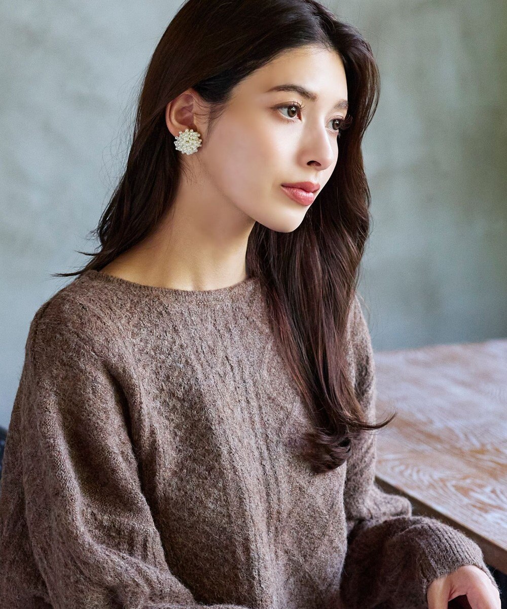 Tiaclasse ビジューパールフラワーピアス 