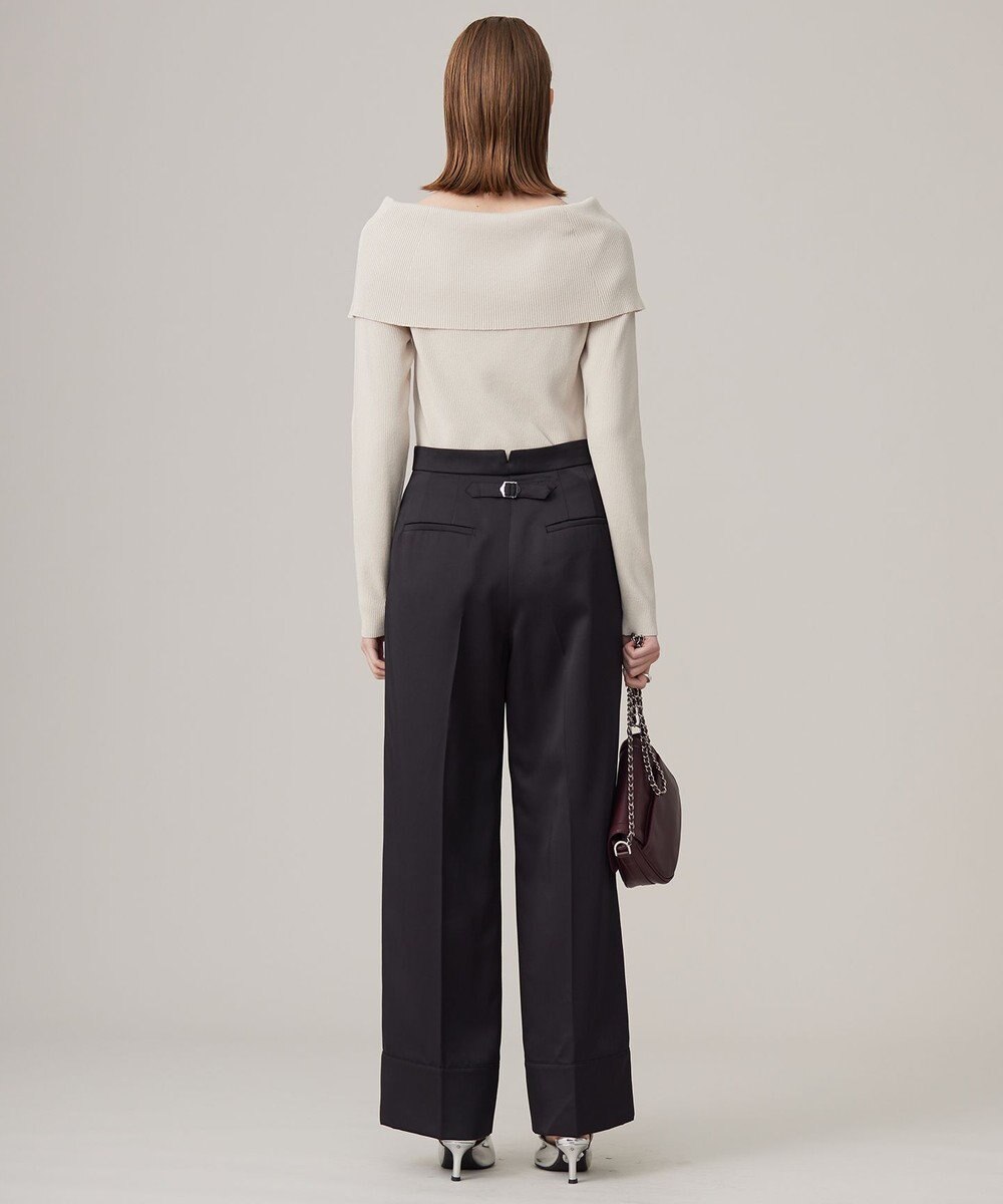 ICB L 【CLASSY.1月号掲載・2WAY・洗える】 クリアサテン ワイドストレートパンツ 