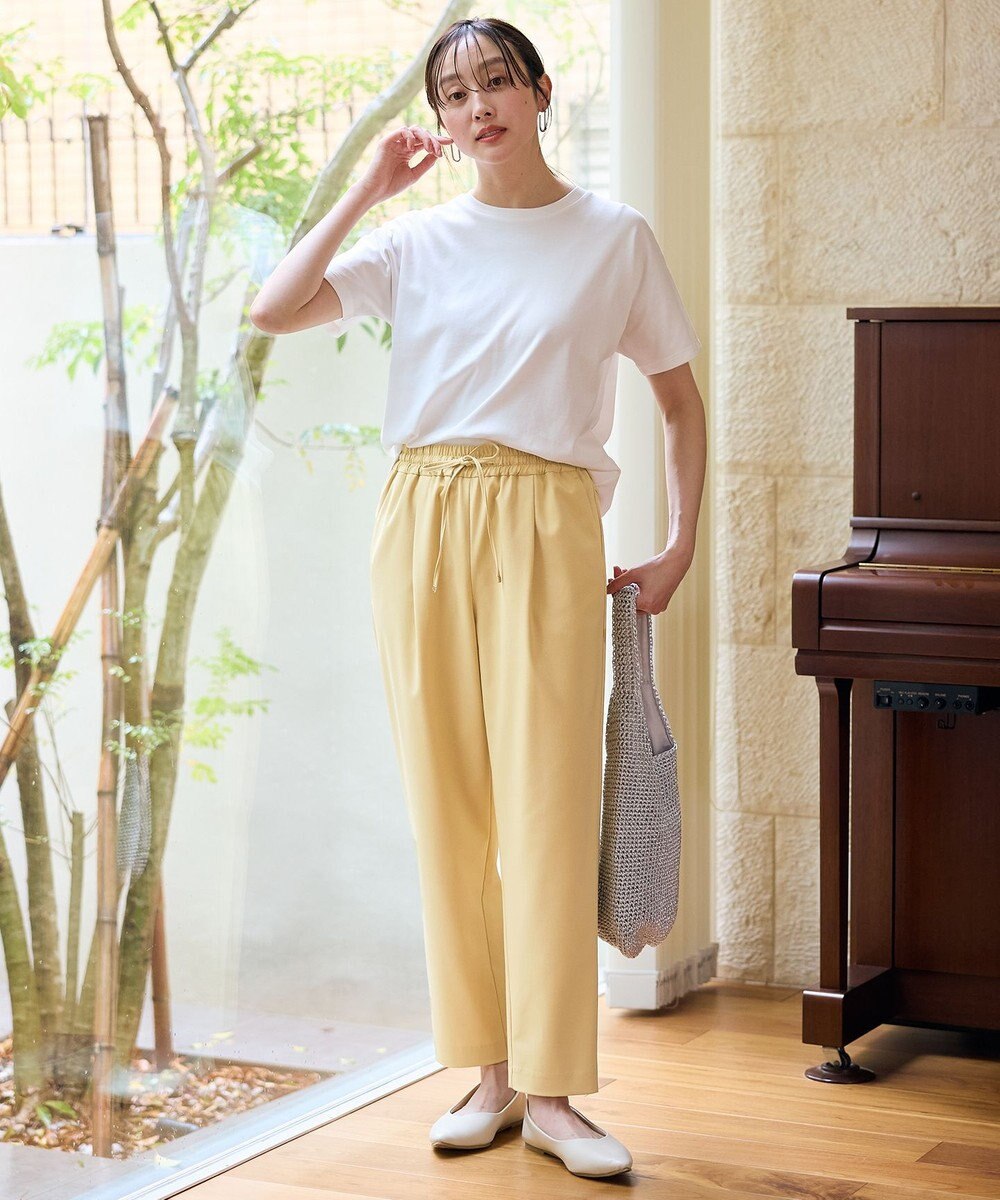 ANY 【ウエストゴム】イージーケアライトストレッチテーパードパンツ 