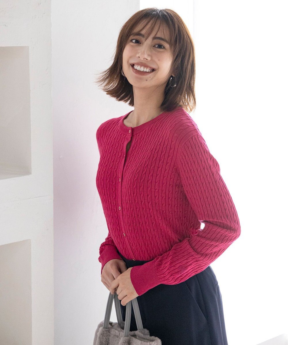 ANY SIS L ケーブルニット カーディガン 