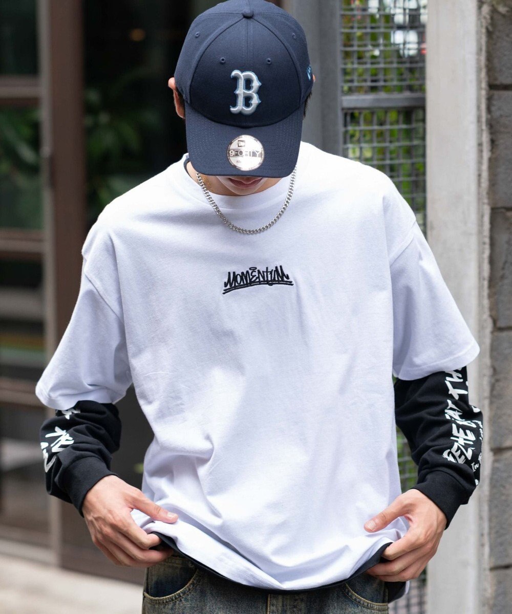 WEGO 【2点セット】アクセ付きアンサンブルグラフィックT（長袖） 