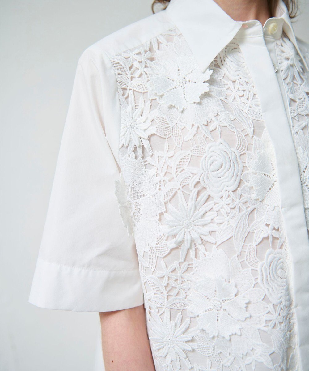 GRACE CONTINENTAL ケミカルフラワードレスシャツ 