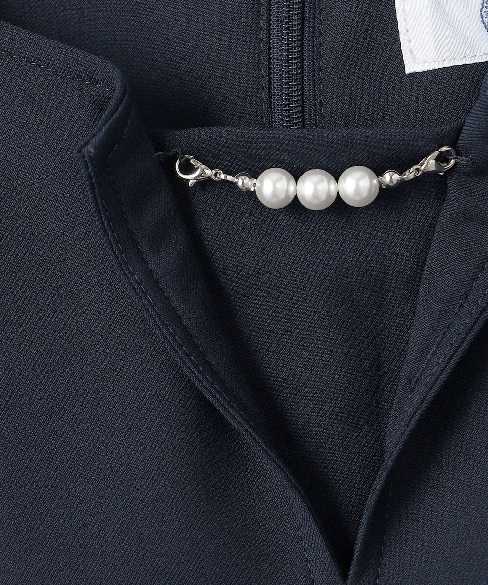 J.PRESS LADIES L 【洗える】T/Rウォッシャブルギャバ パール釦 ワンピース 