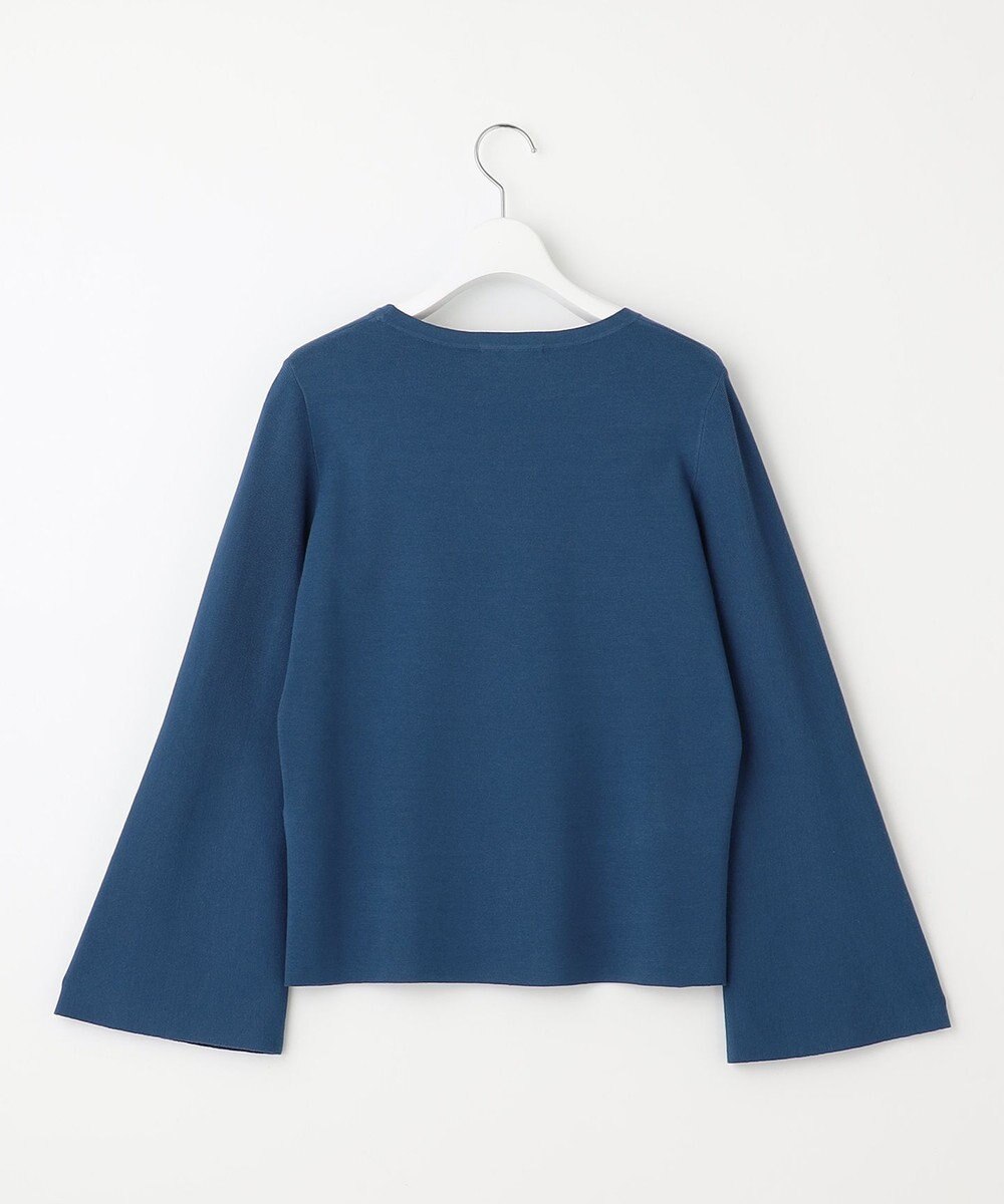 自由区 【セットアップ対応・洗える】レーヨンストレッチフレアスリーブ ニット 