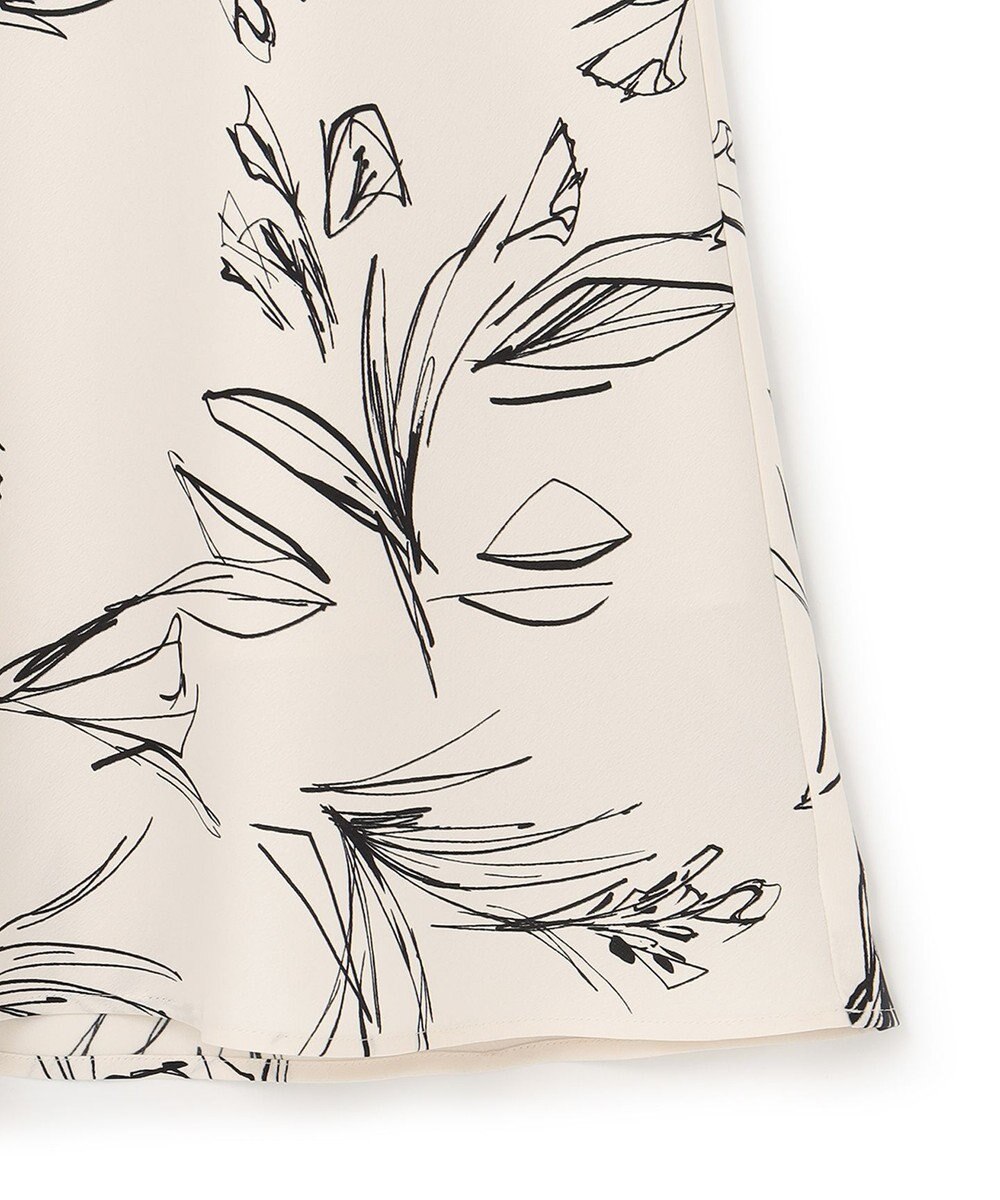 23区 【洗える】ラインフラワープリント Iライン スカート 