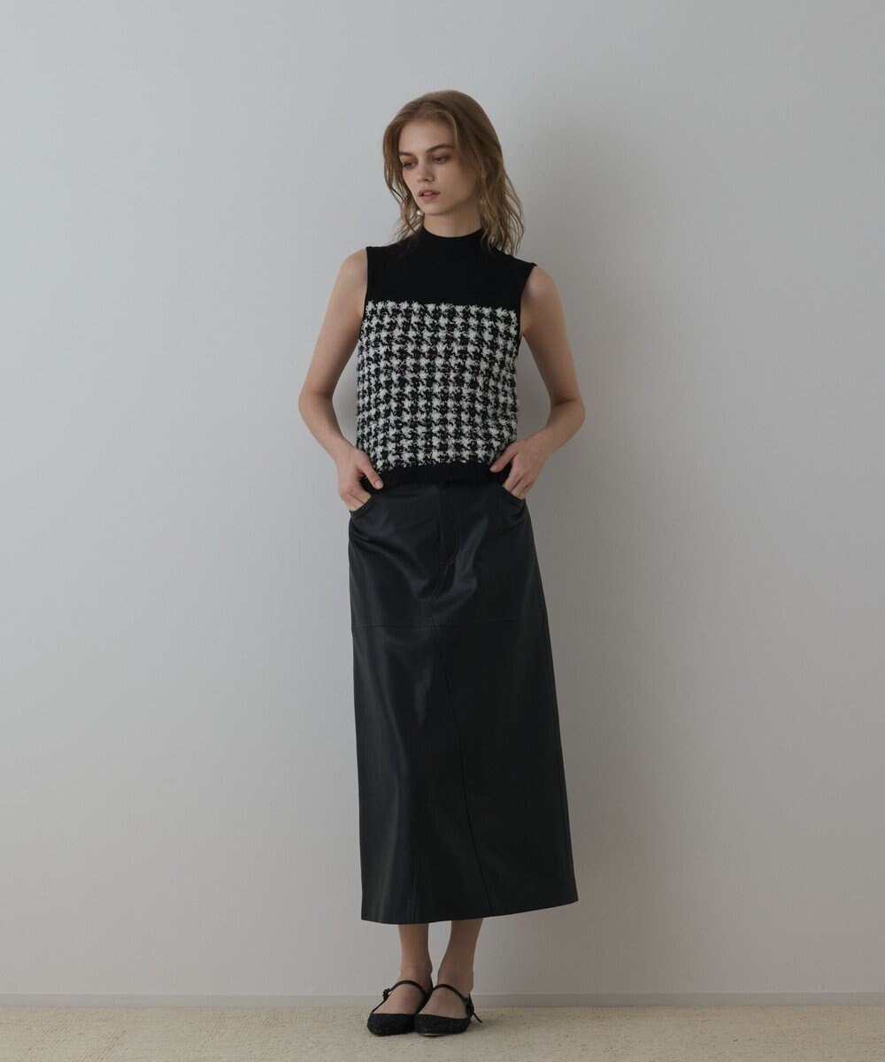 GRACE CONTINENTAL ツイードベアニットトップ 