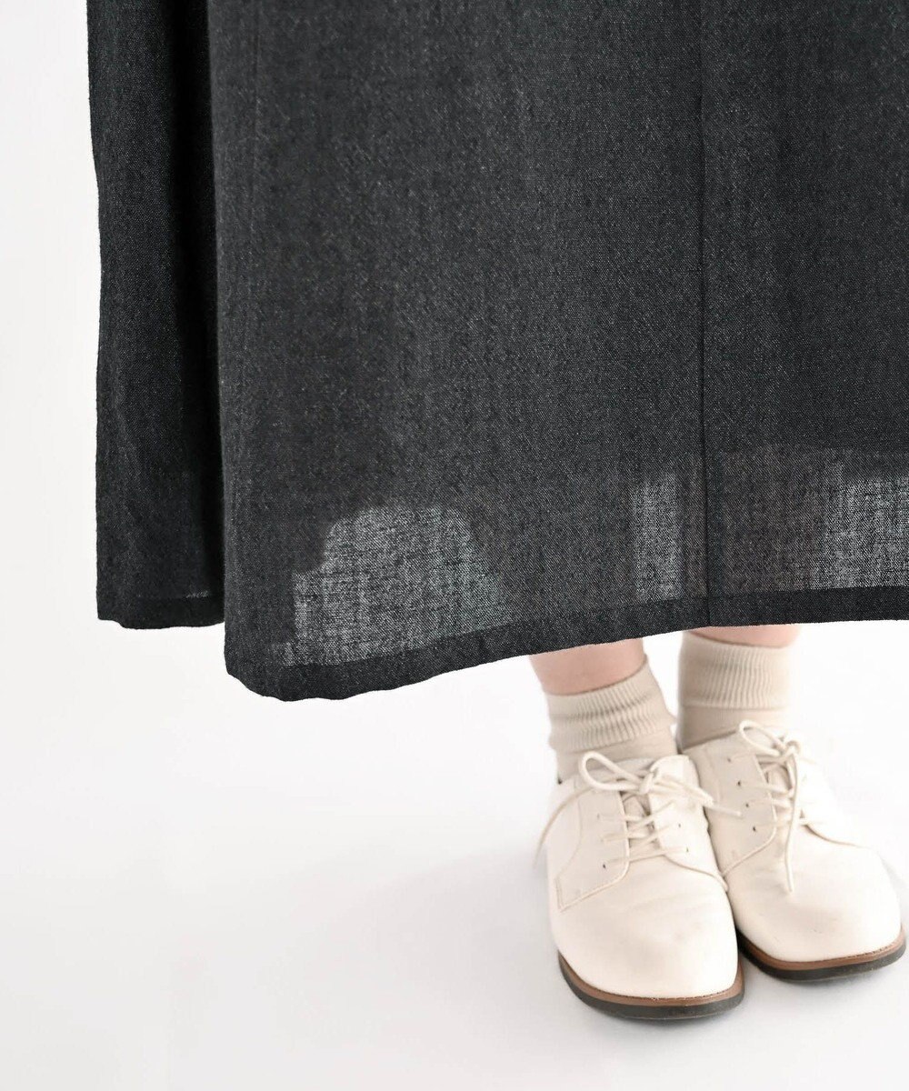 muuc 〈軽やかな尾州産リネンウール〉スカート  　ロングシーズン 秋冬春 後ろウエストゴム有り セットアップ可能 裏地有り 