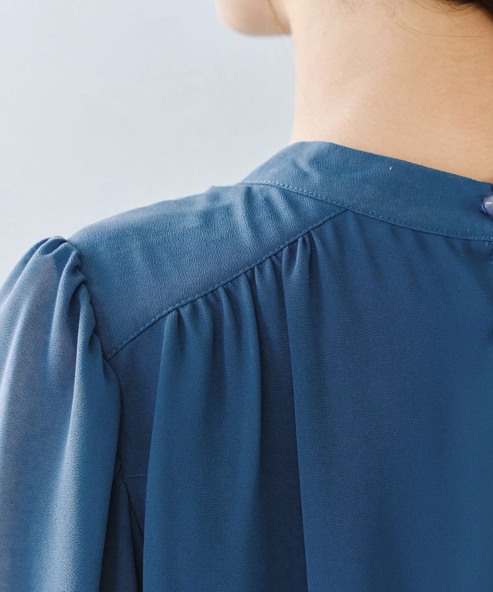 Tiaclasse 【洗える】シフォンシャーリングブラウス 