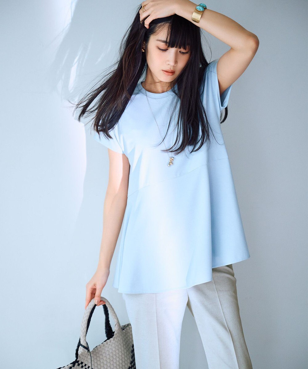 23区 【セットアップ対応/洗える】コットンリネン オックスストレッチ テーパード パンツ 